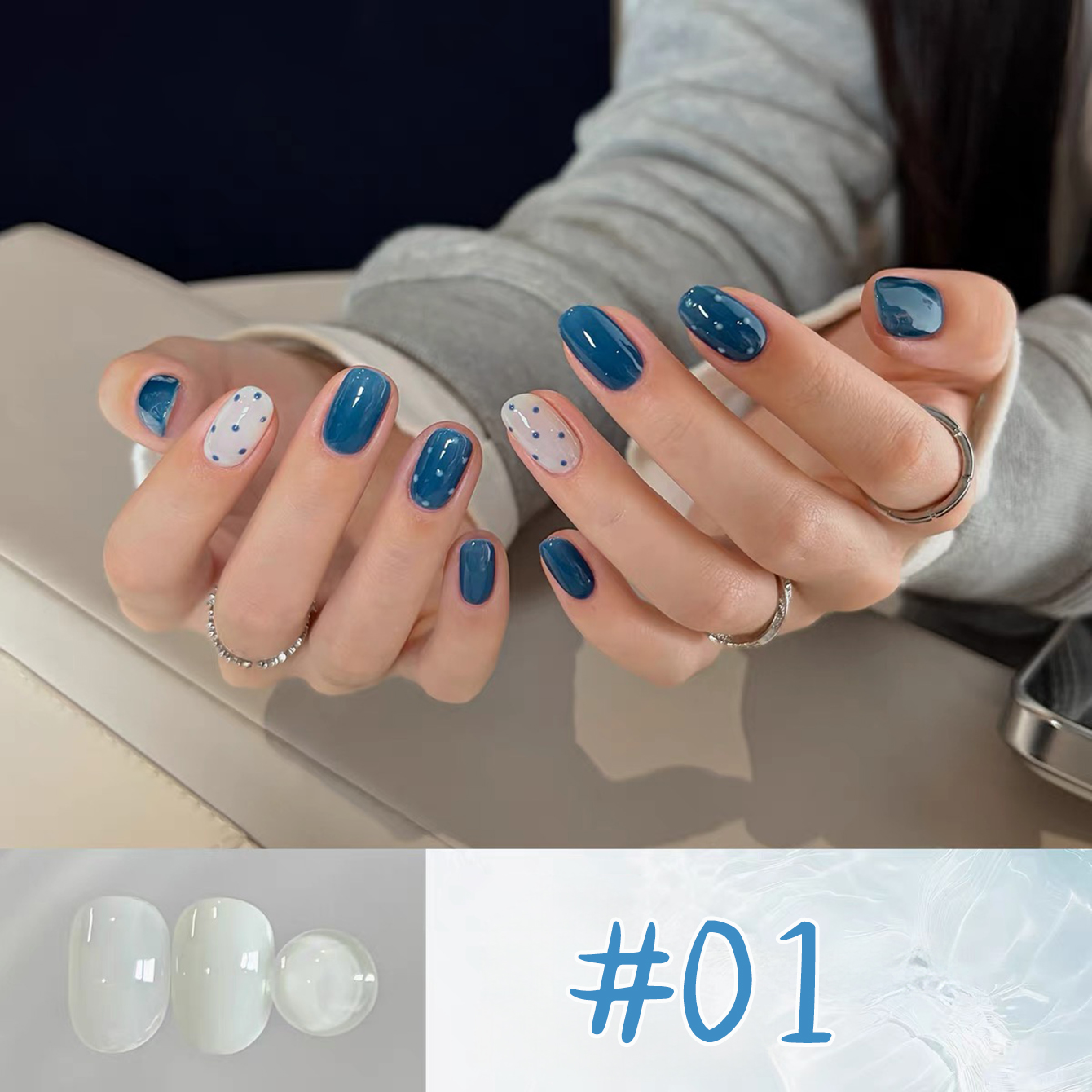 1pcs WS Ice Transparent Blue W - Nail Art Ice Blue ulasan dan harga
