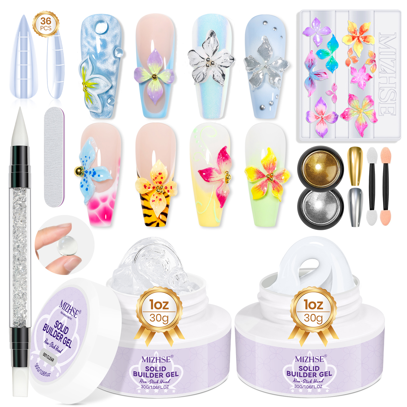 MIZHSE Builder Nail Gel White  - Nail Art Extension ulasan dan harga