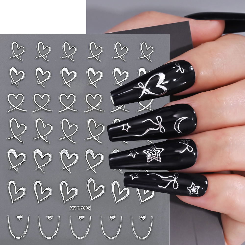1Pcs 3D Metal Silver Bowknot N - Nail Art Vampire ulasan dan harga