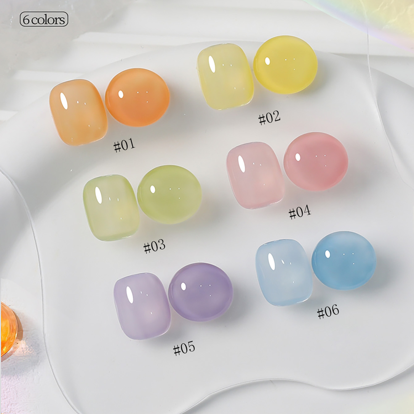 1-6pcs PSK New Macaron Candy O - Nail Art Ice Blue ulasan dan harga