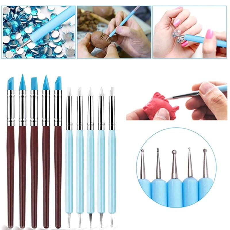 1/10/15 Pcs/Set Dual Ended Rhi - Nail Art Brush Set ulasan dan harga