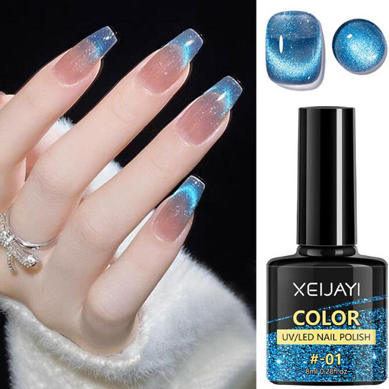 8ml Glitter Ice Blue Cat Eye M - Nail Art Ice Blue ulasan dan harga