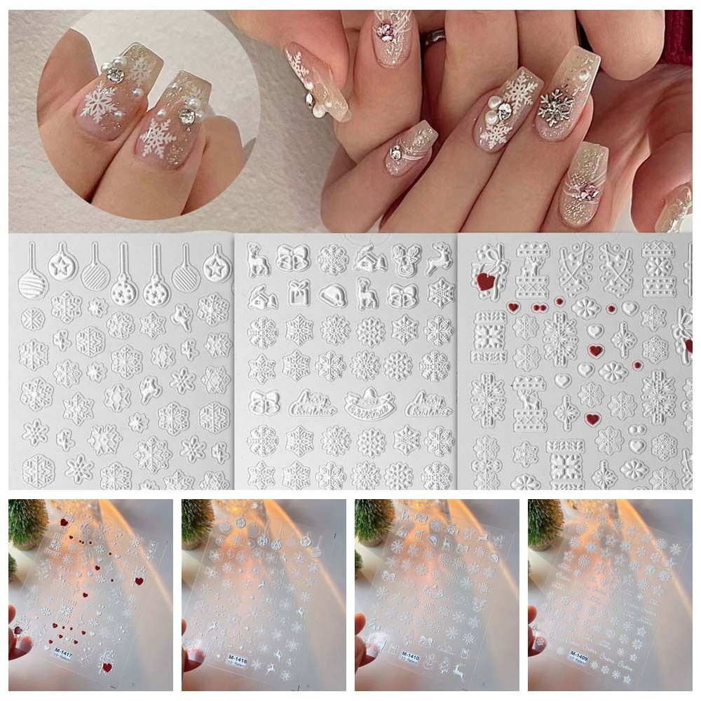 Xmas Nail Charms Christmas Sno - Nail Art Xmas Stickers ulasan dan harga