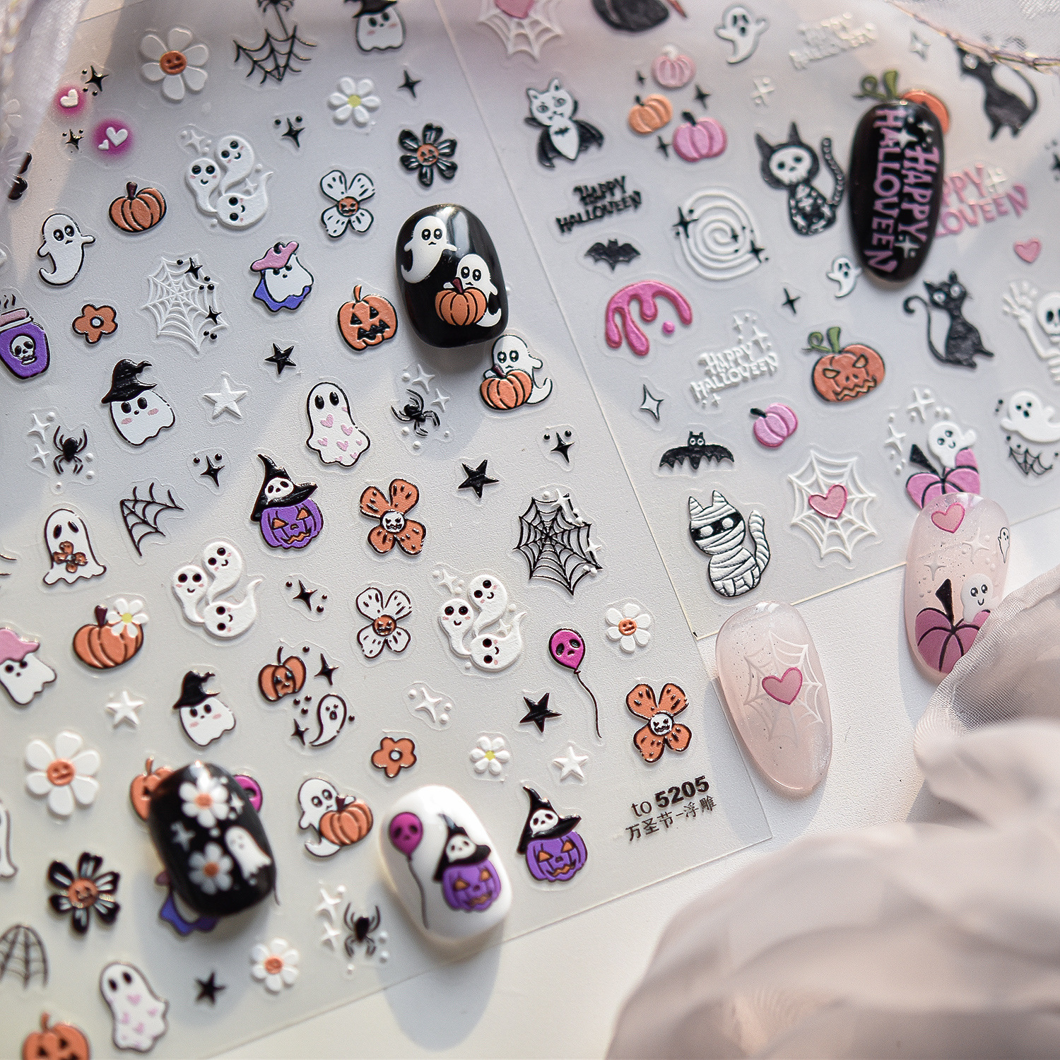 1pcs 5D Embossed Pink Pumpkin  - Nail Art Vampire ulasan dan harga