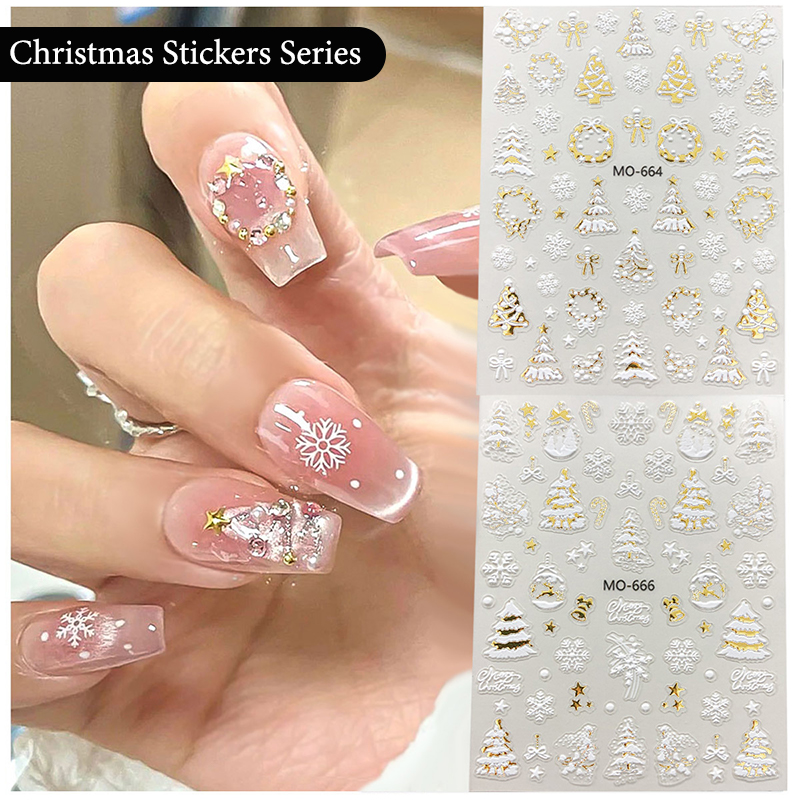 Snowman Star Sliders Cartoon D - Nail Art Xmas Stickers ulasan dan harga