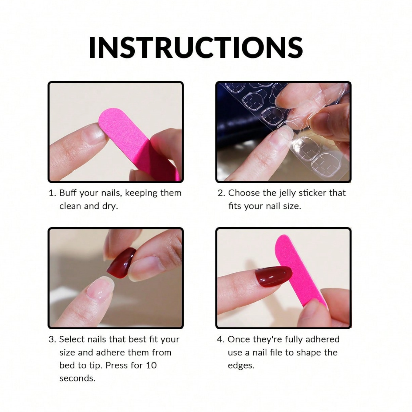 10pcs pure hand pressed short  - Nail Art Aesthetic ulasan dan harga