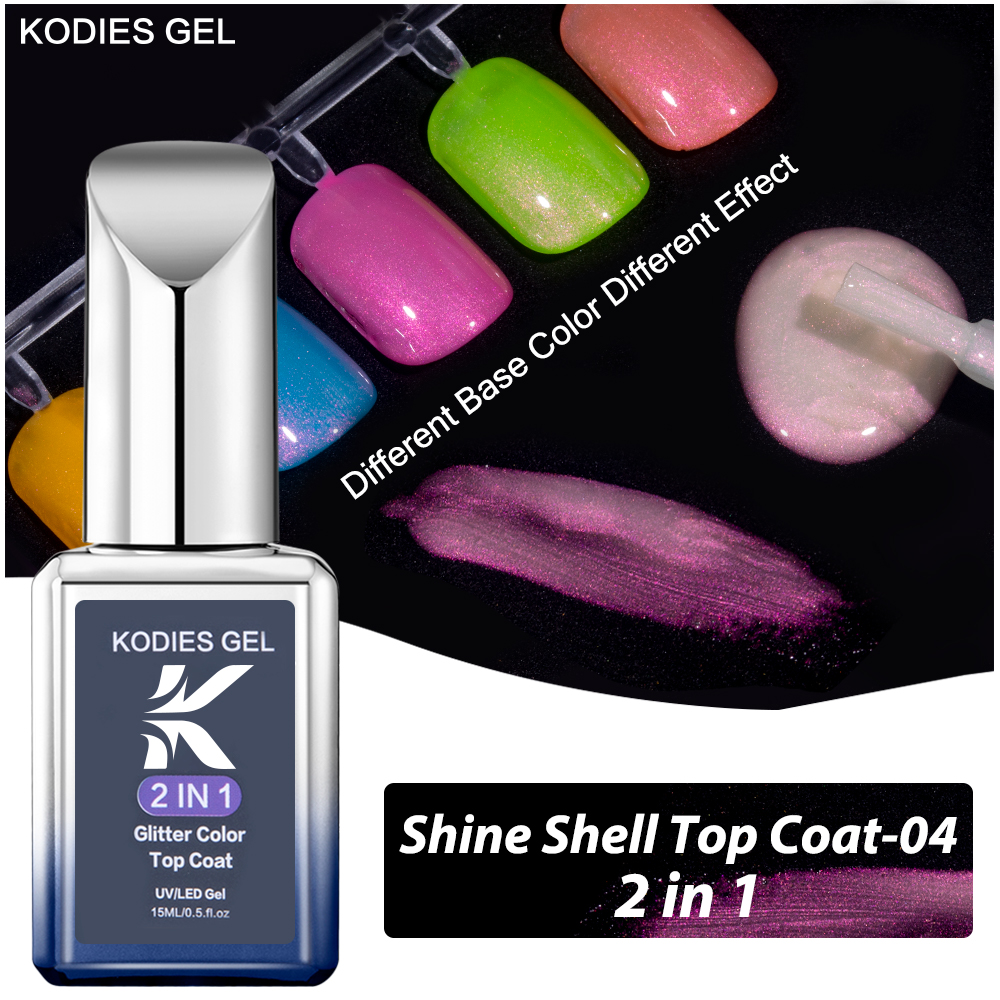 KODIES GEL Glitter Top Coat Au - Nail Glitter Chrome ulasan dan harga