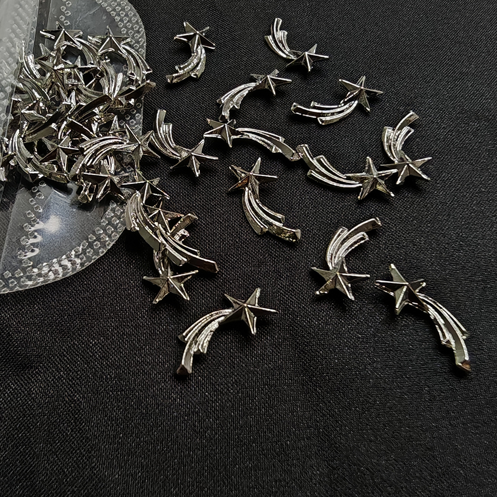 20pcs Silver Stars Nail Charms - Nail Art Vampire ulasan dan harga
