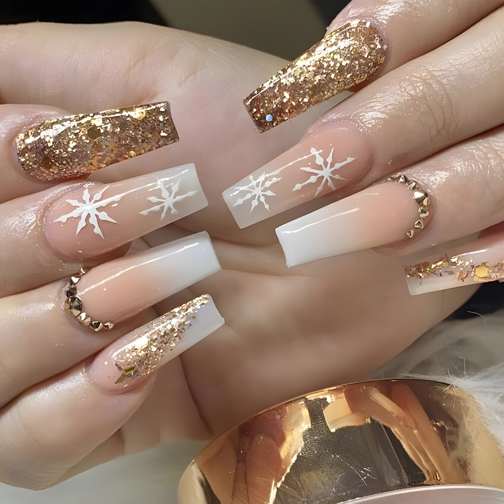 24pcs Flower Press on Nails Ar - Nail Art Aesthetic ulasan dan harga